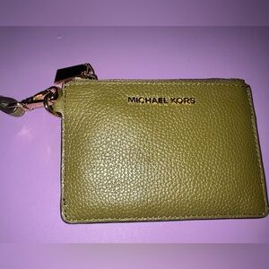 Michael Kors olive green card wristlet